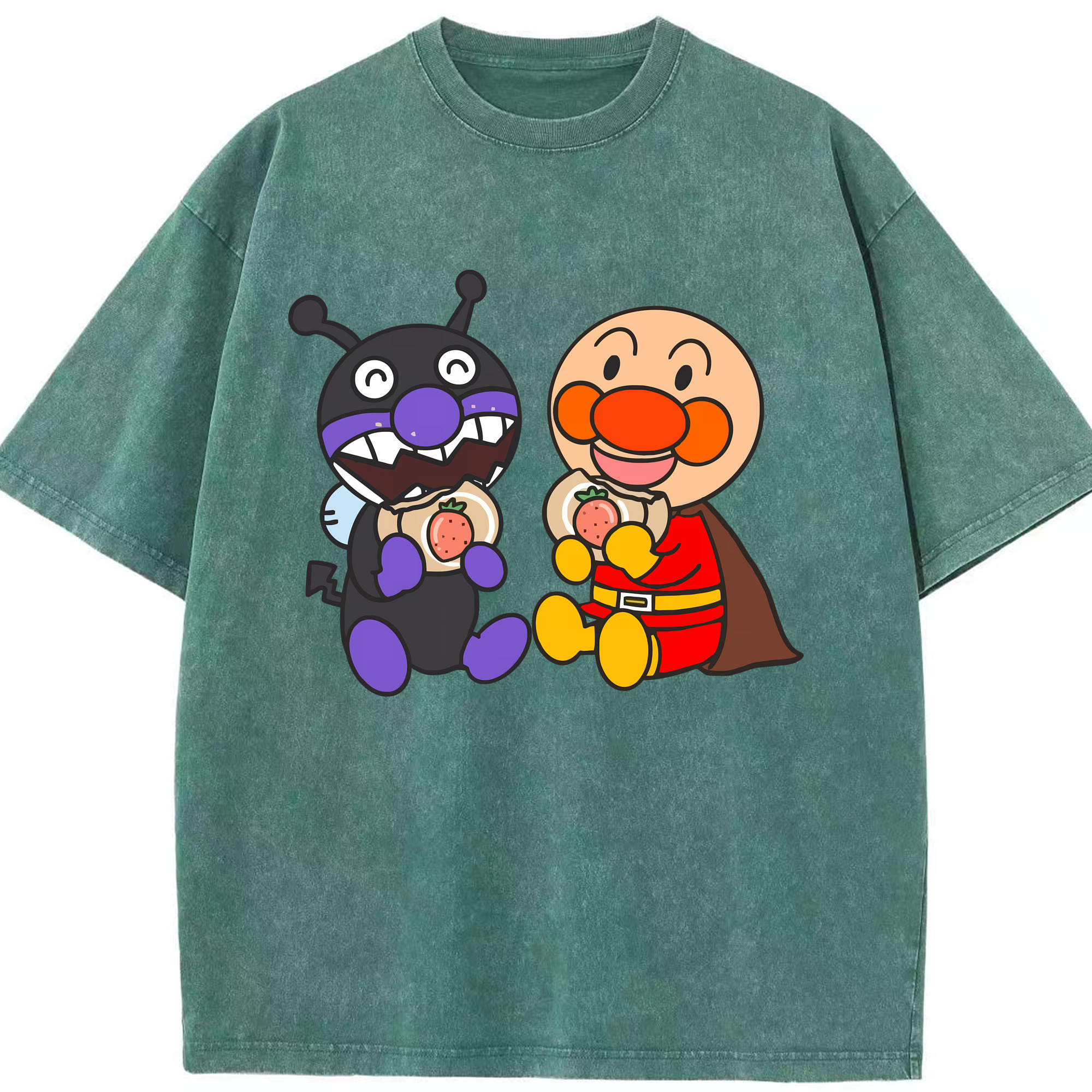 （画像用） アンパンマン Anpanman 綿100% ヴィンテージ風 半袖Tシャツ（フロントプリント）